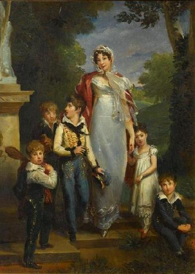 Francois Pascal Simon Gerard Portrait de la marechale Lannes et ses enfants oil painting image